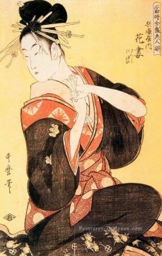  utamaro - une scène sur le pont et Beld 2 Kitagawa Utamaro ukiyo e Bijin GA